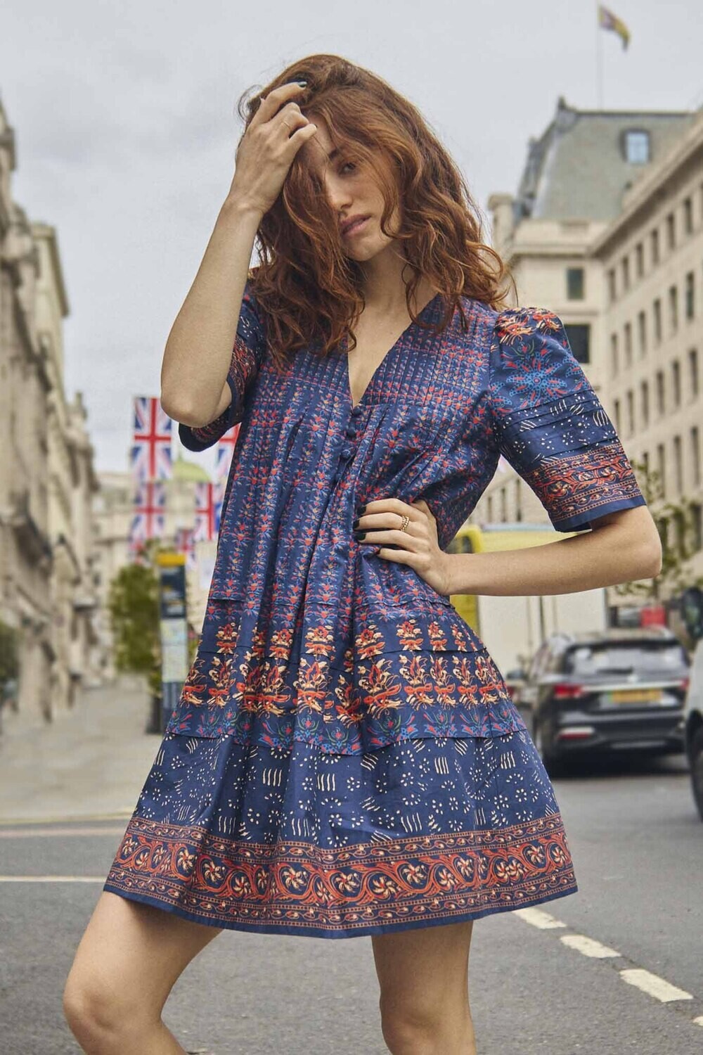 Hunter Bell Youjin Dress in Essex Block Border