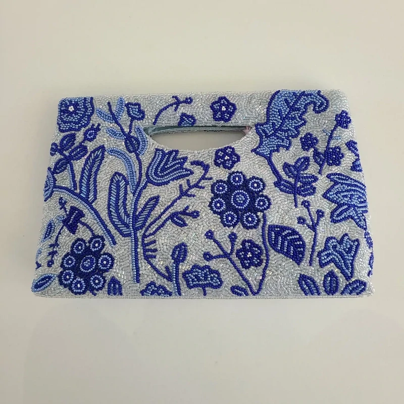 Tiana NY Periwinkle &amp; Mint Floral Clutch