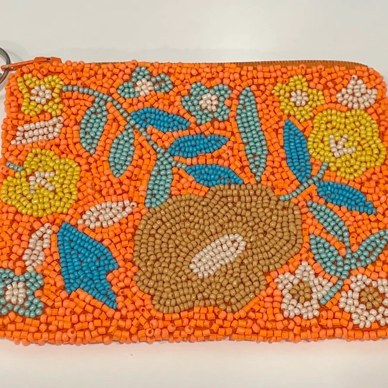 Tiana NY Orange Floral Change Purse