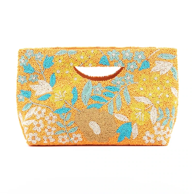 Tiana NY Orange Botanical Clutch