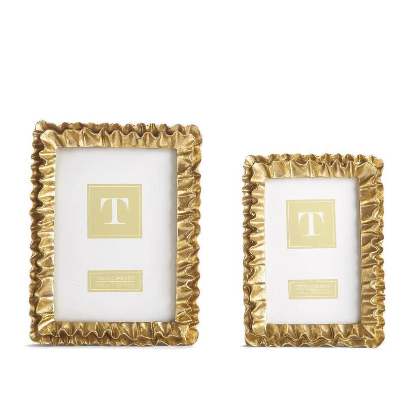 Two&#39;s Company Gold Ruffles Frame 4 x 6