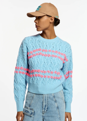 Essentiel Epice Embroidered Pullover in Mint Julep