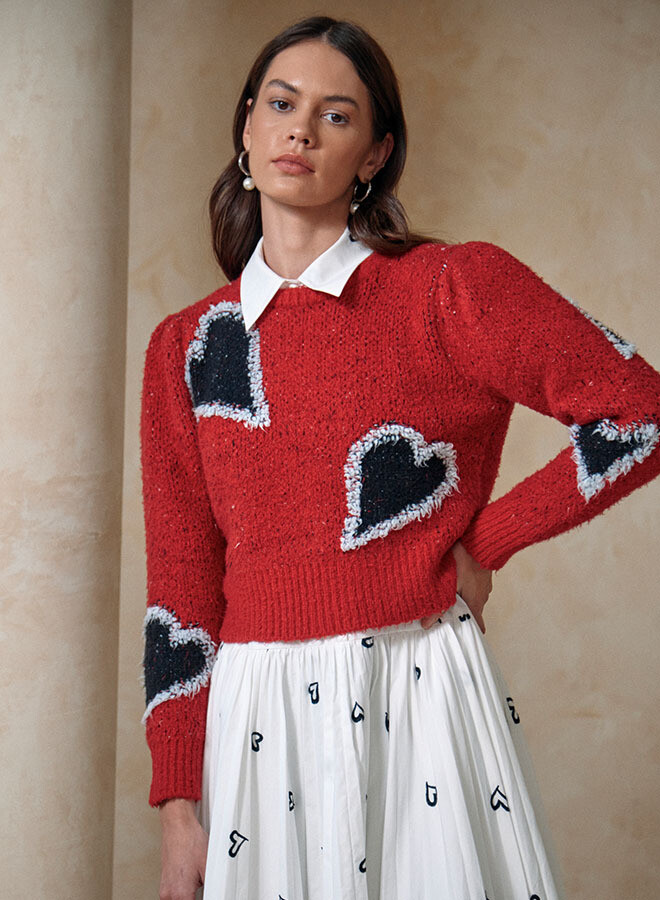 Hunter Bell Esme Sweater in Scarlet