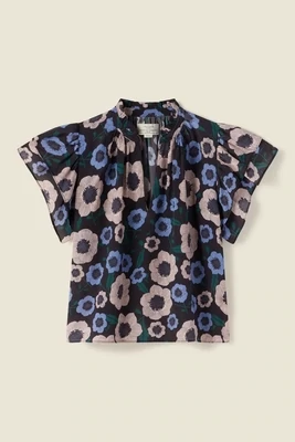Trovata Clover Blouse in Navy Poppies