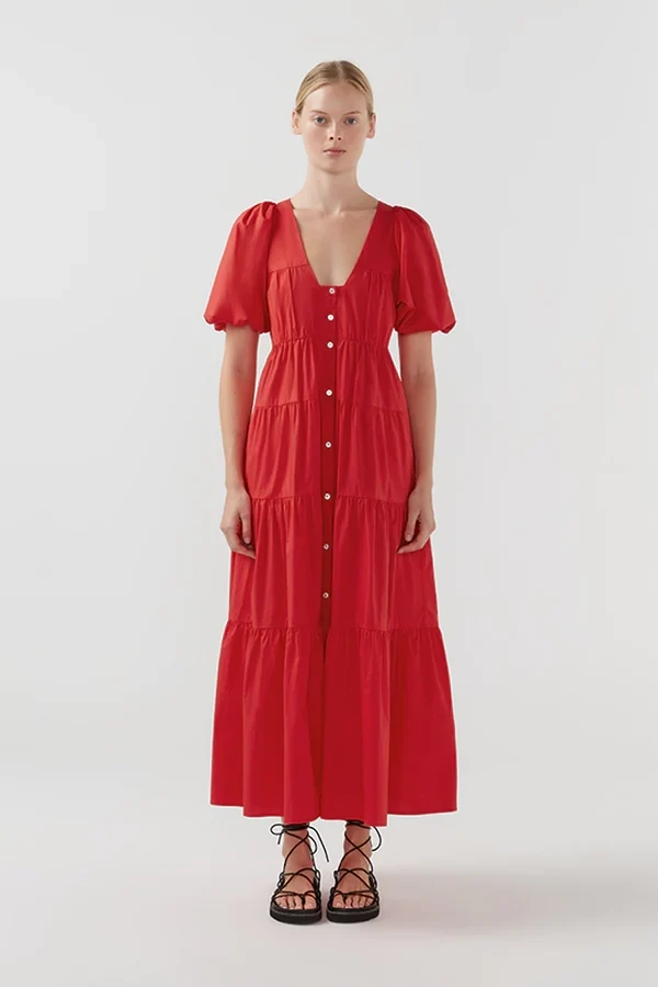 Bird &amp; Knoll Cecci Dress in Tomato