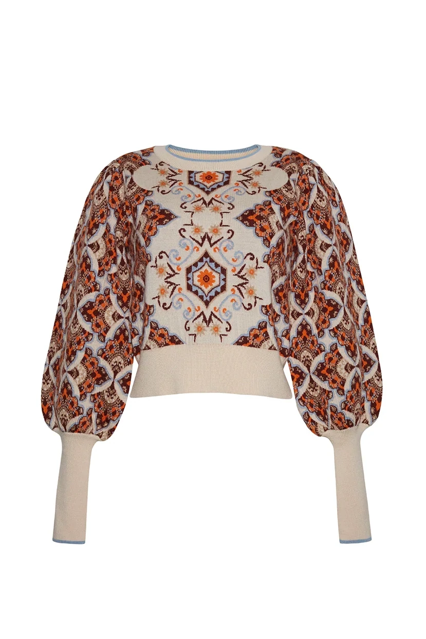 Cara Cara Esme Top in Turtledove Vintage Paisley, Size: S