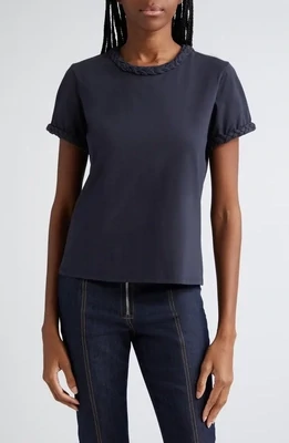 Cinq a Sept Braided Tee in Navy