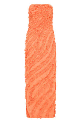 Aje Terrene Frill Maxi Dress in Sunset Orange