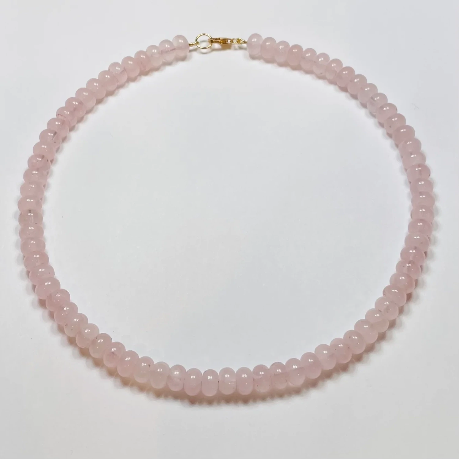Theodosia Smooth Rose Quartz Candy Necklace