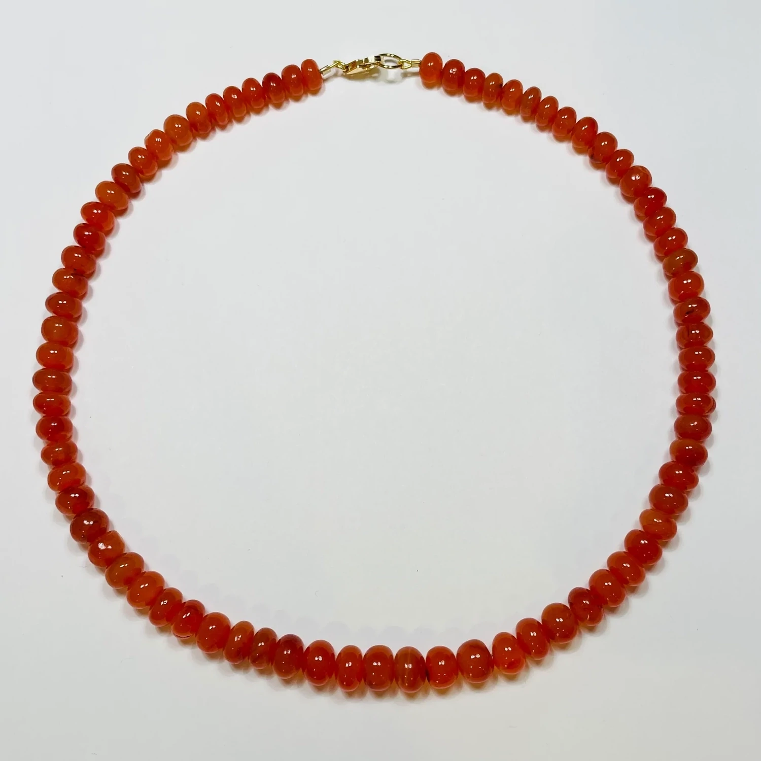 Theodosia Smooth Carnelian Candy Necklace