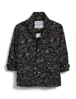 Frank & Eileen Silvio Button Up in Black & White Floral