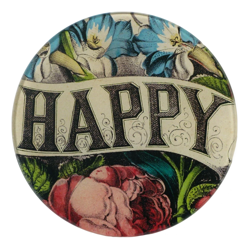 John Derian Decoupage &quot;Happy&quot; 5 3/4&quot; Round Plate