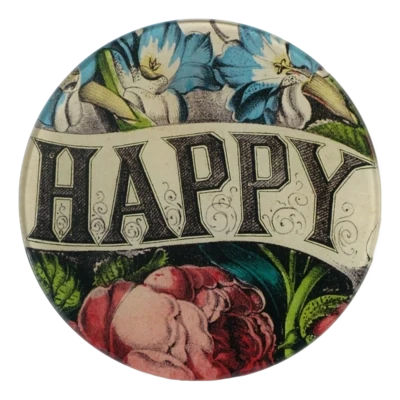 John Derian Decoupage "Happy" 5 3/4" Round Plate