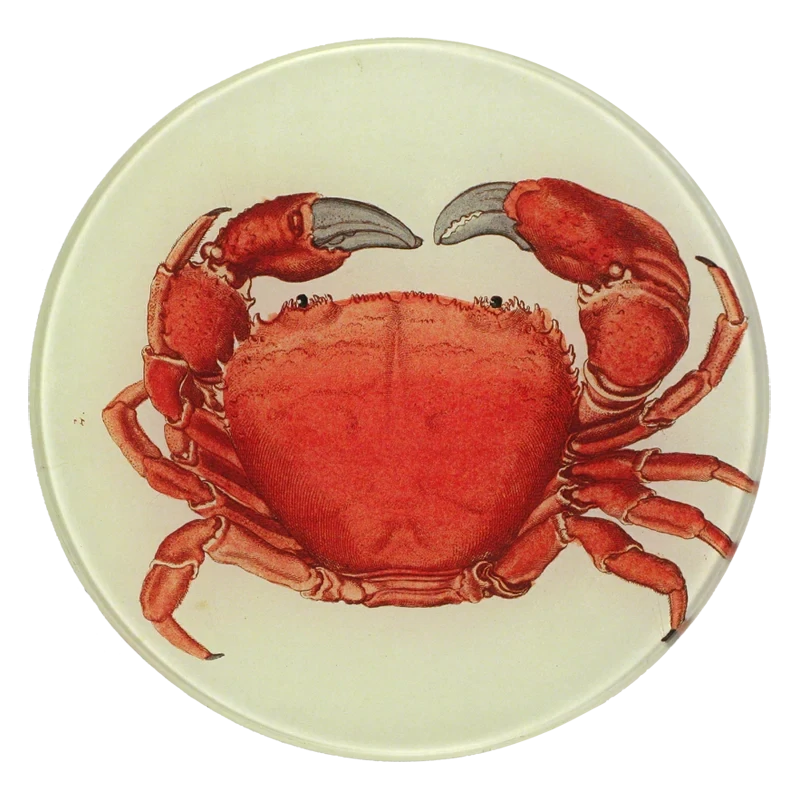 John Derian Decoupage &quot;Red Crab&quot; 5 3/4&quot; Round Plate