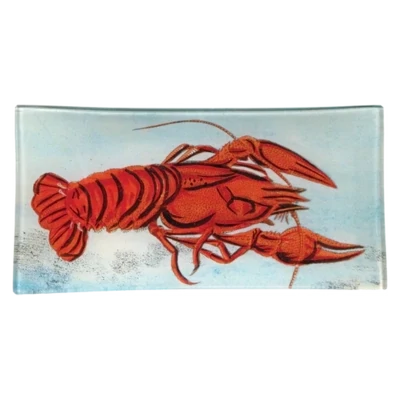 John Derian Decoupage "Painted Lobster" 4 x 9" Rectangular Tray