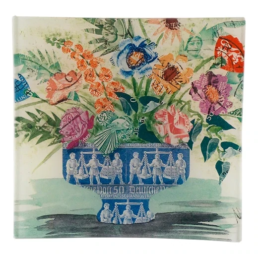 John Derian Decoupage &quot;Stamp Bouquet Un Vide Poche&quot; 6&quot; Square