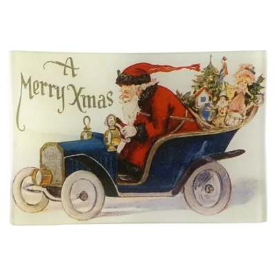 John Derian Decoupage "Speeding Santa" Mini Tray