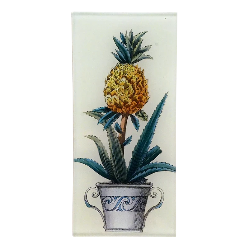 John Derian Decoupage &quot;Potted Pineapple&quot; 3.5 x 7&quot; Rectangular Tray