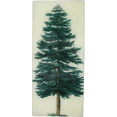 John Derian Decoupage "Evergreen Tree" 6.5 x 14.5" Rectangular Tray