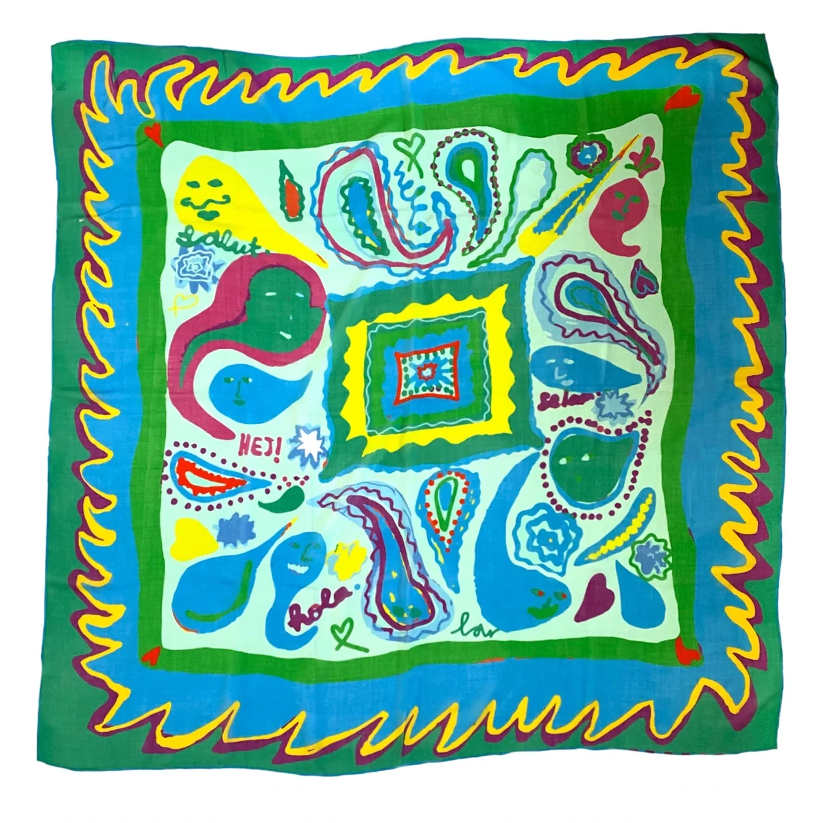 Lar Studio Paisley Blue Pure Wool