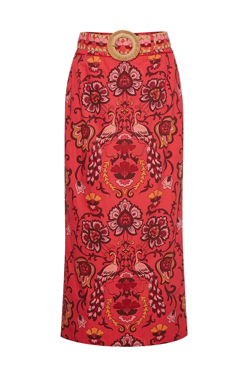 Cara Cara Blaze Skirt in Peacock Watermelon