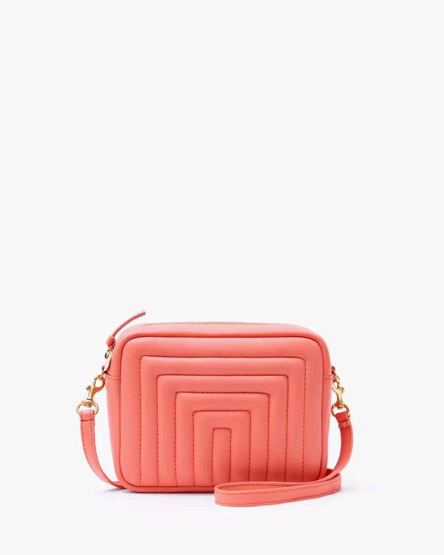Clare V Midi Sac in Bright Coral Resin