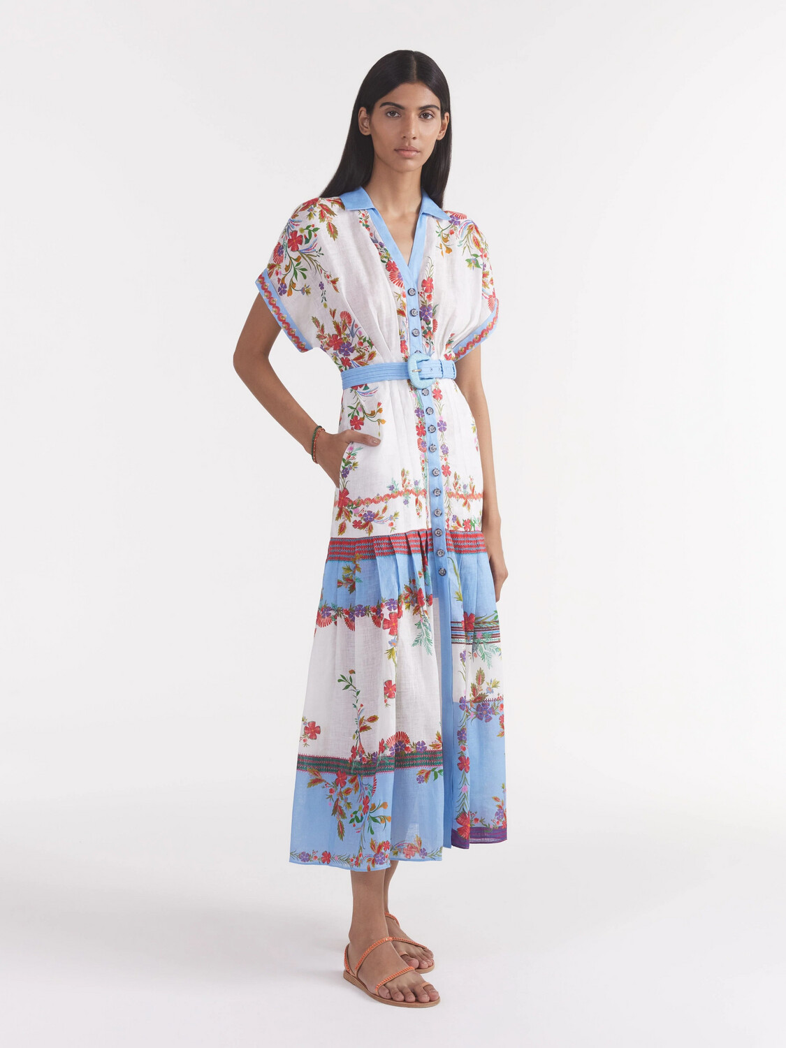 Saloni Riya-B Dress in Zinnia Grove