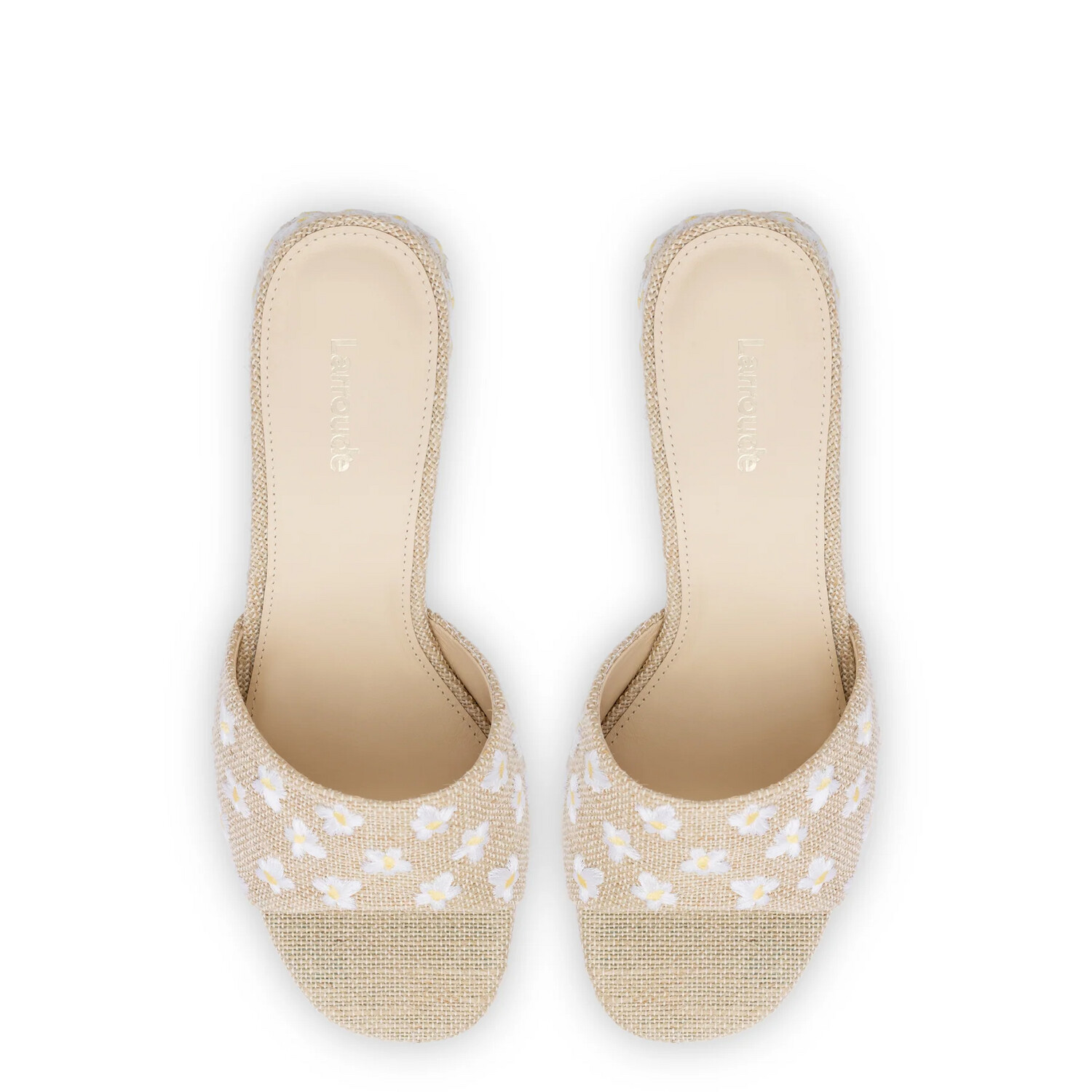 Larroudé Brigitte Mule in Raw Linen