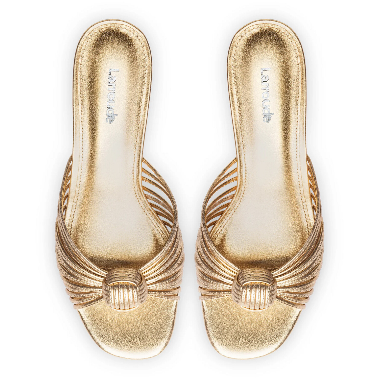 Larroudé Valerie Mule in Gold Metallic