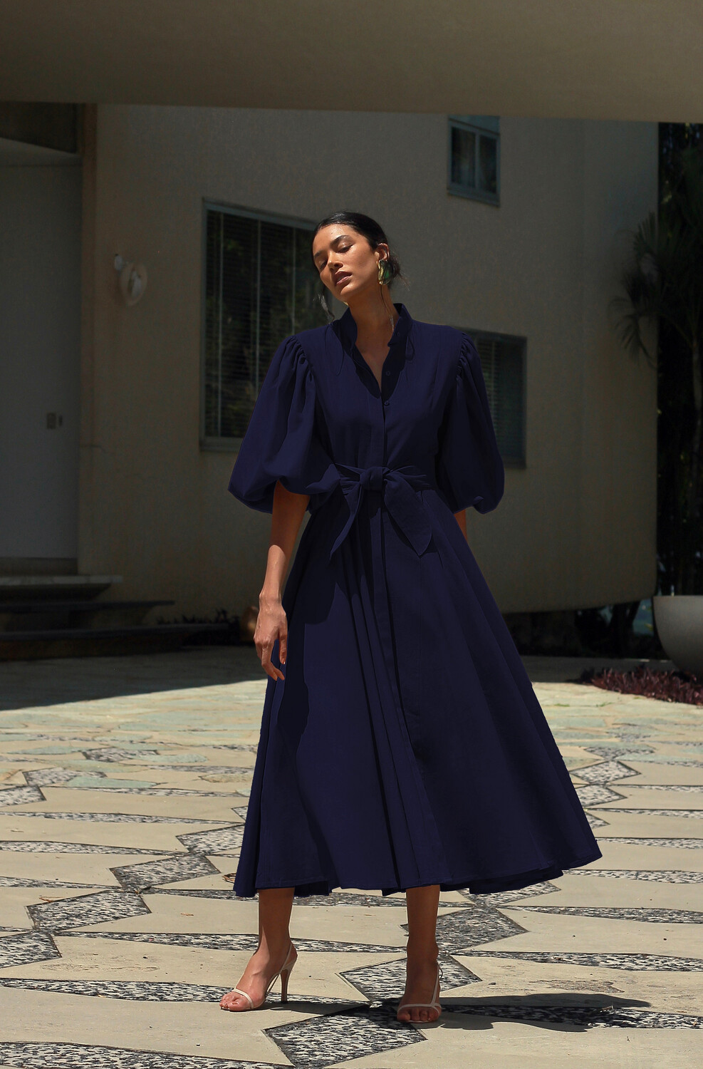 No Pise La Grama Bromelia Dress in Navy