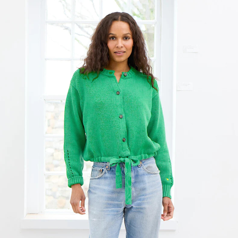 Kerri Rosenthal Cinched Cardigan in Green, Size: XS