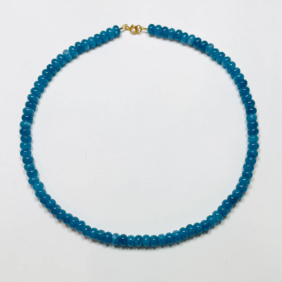 Theodosia Peacock Blue Angelite Candy Necklace 5-6mm