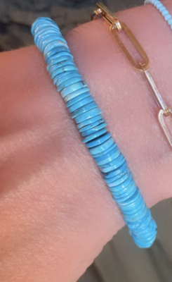 Theodosia Heishi Turquoise Bracelet