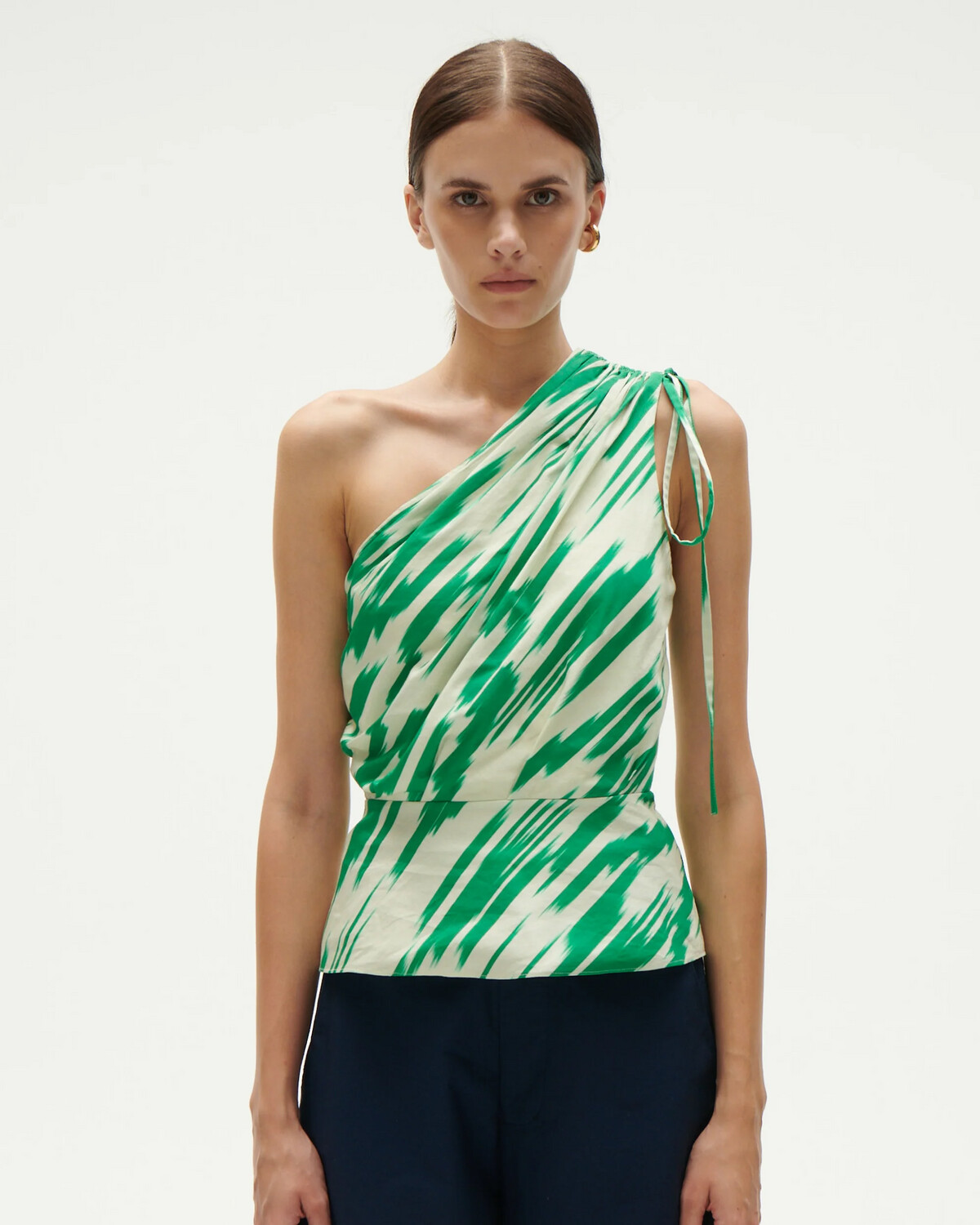 Figue Blythe Top in Ikat Jungle Green