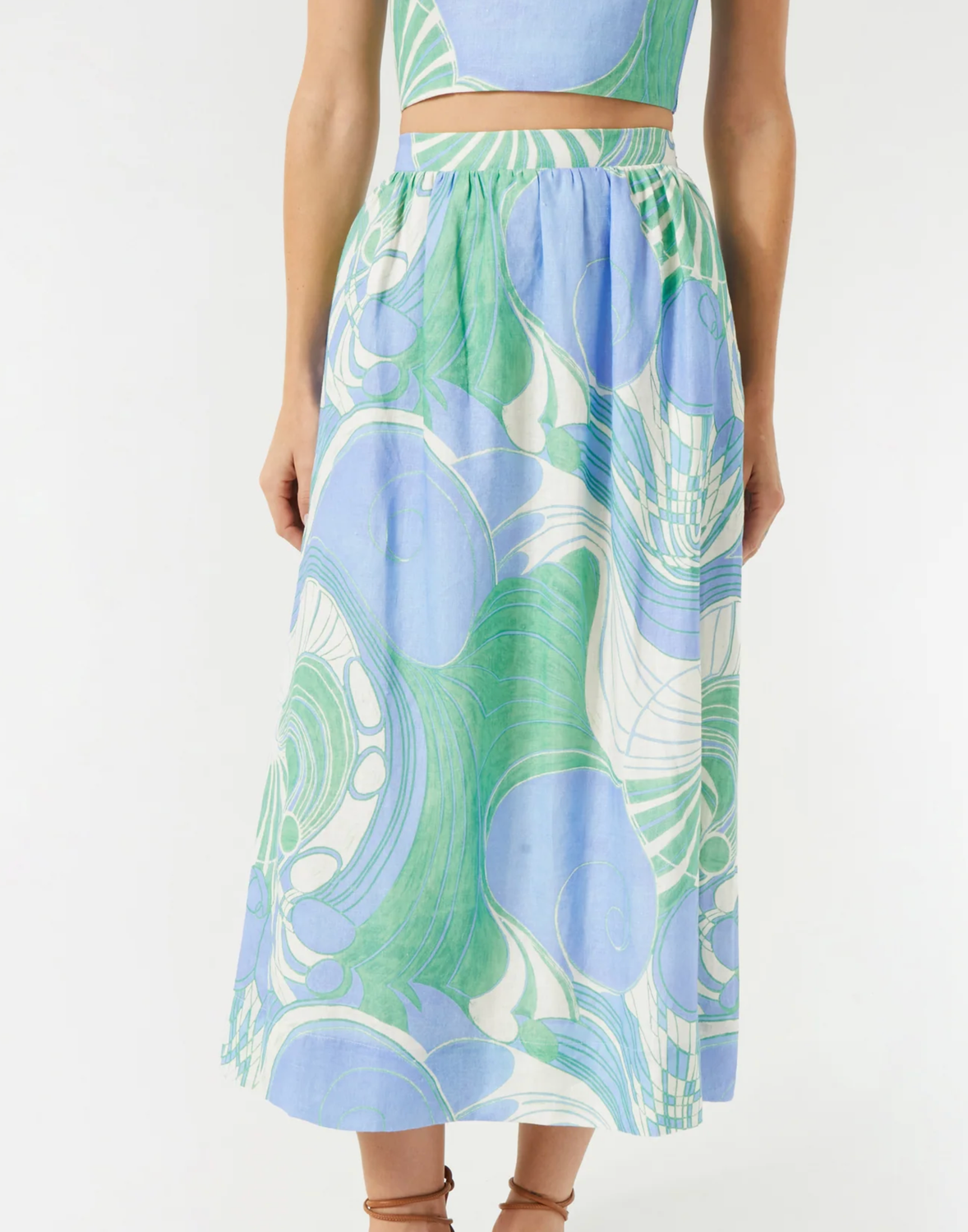 Rhode Resort Aaron Skirt in Periwinkle Deco Surf