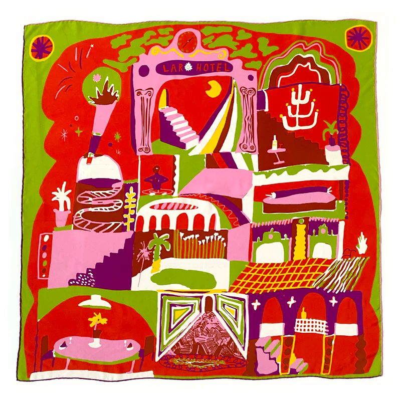 Lar Studio Hotel Orange Silk Scarf