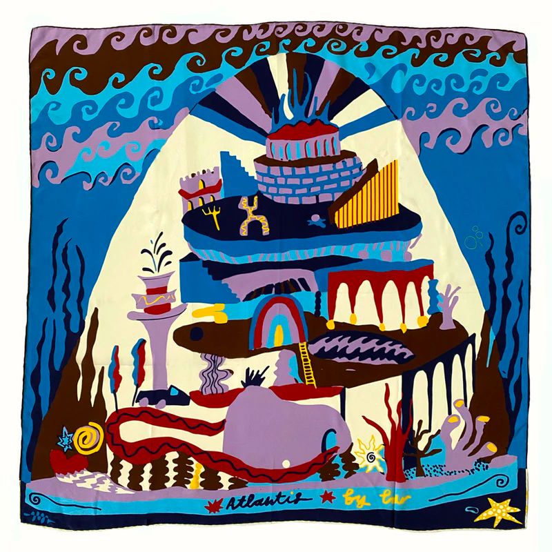 Lar Studio Atlantis Primary Silk Scarf