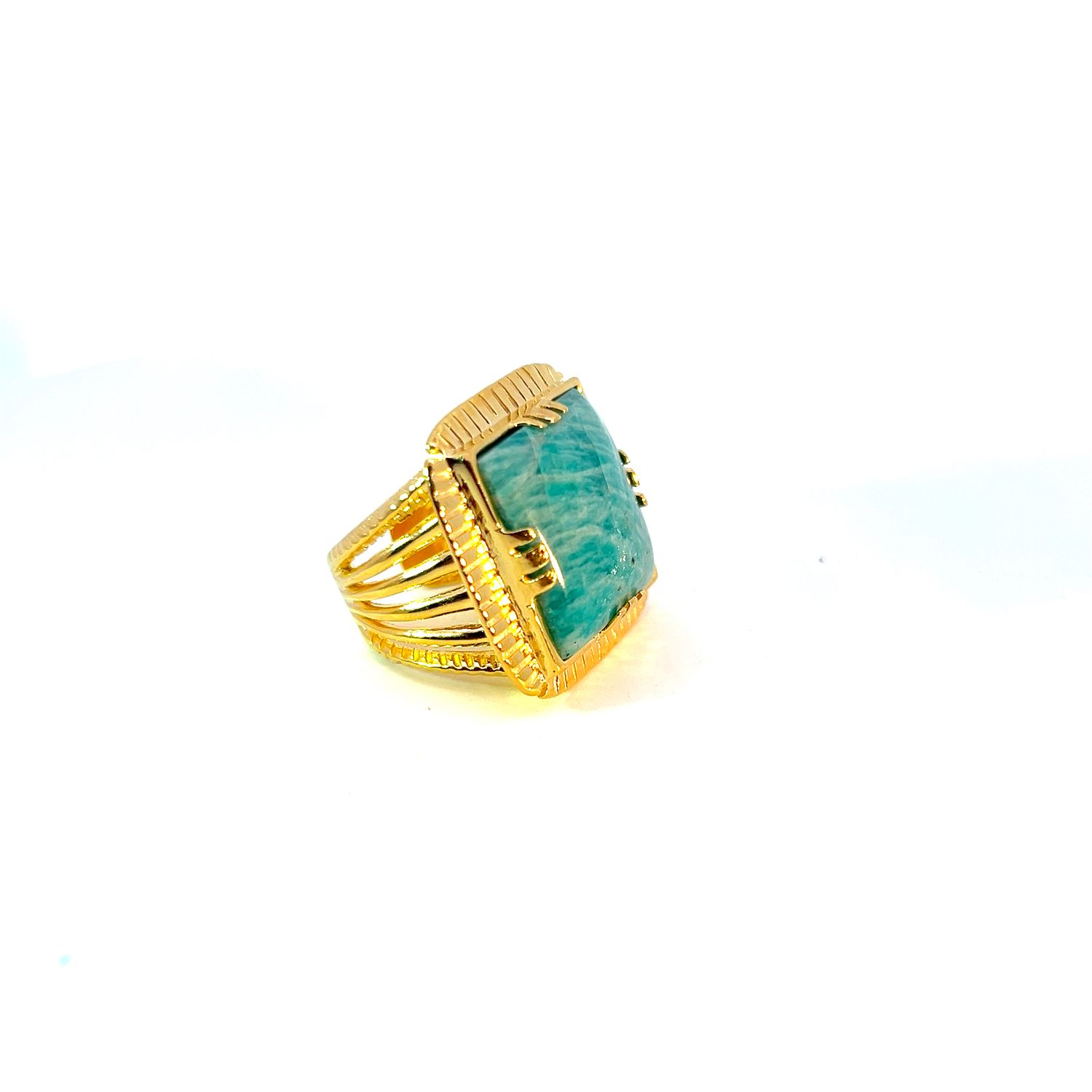 Gas Bijoux Arty Chevaliere Ring in Blue Apatite