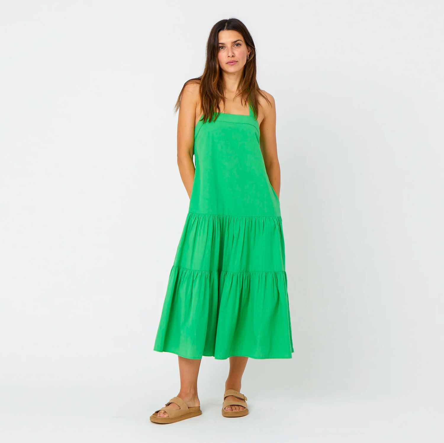 Kerri Rosenthal Jean Midi Dress in Green