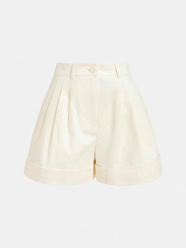 Essentiel Faint Wide Leg Shorts in Off White
