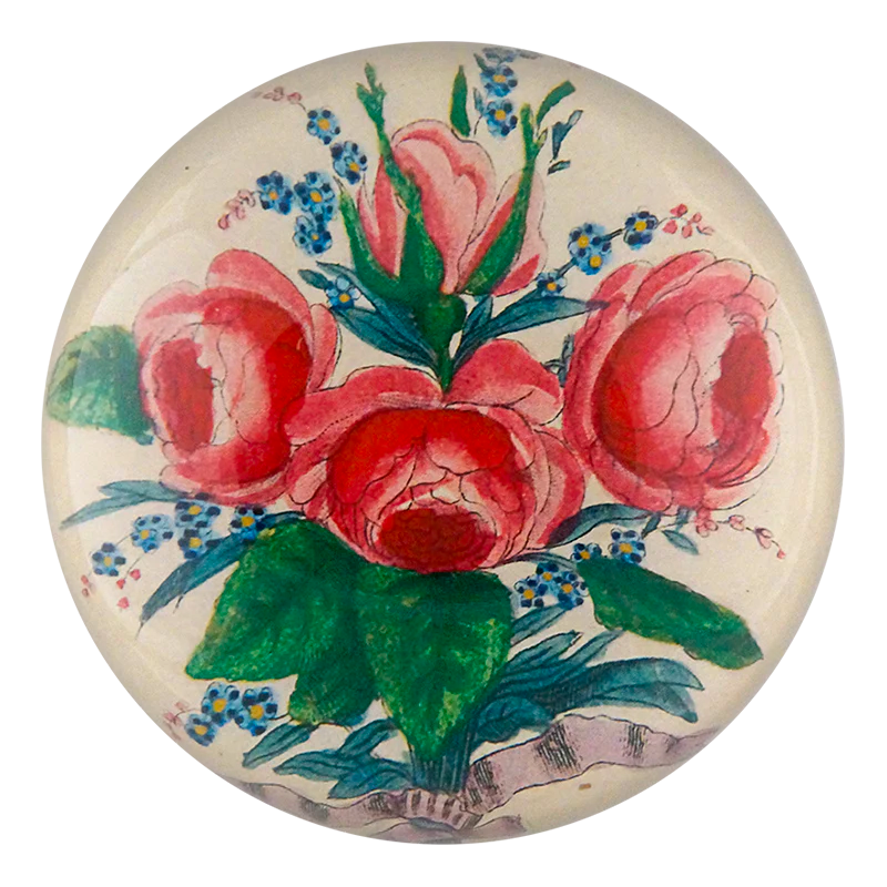 John Derian Bowed Roses Dome Paperweight
