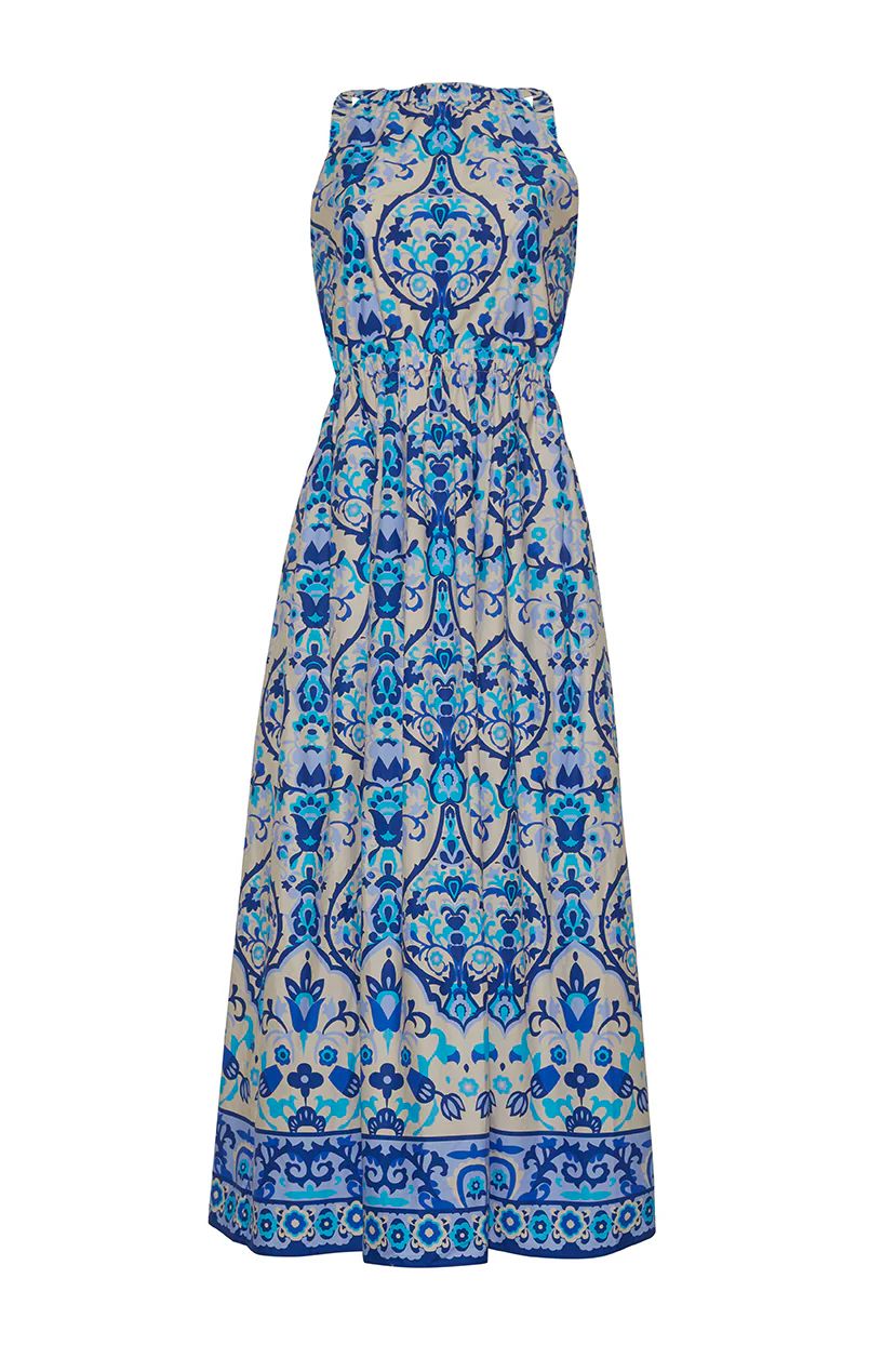 Cara Cara Columba Dress in Damask Blue