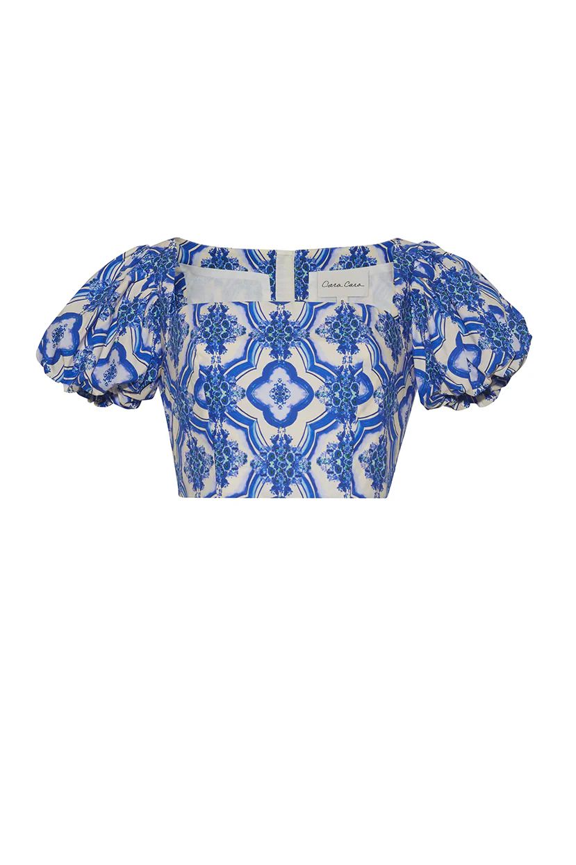 Cara Cara Bridgetown Top in Belle Tile Blue