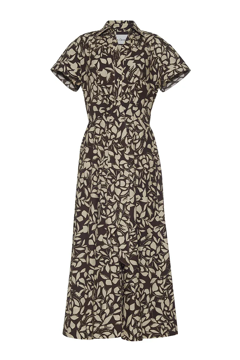 Cara Cara Asbury Midi Dress in Mosaic Flora Soil