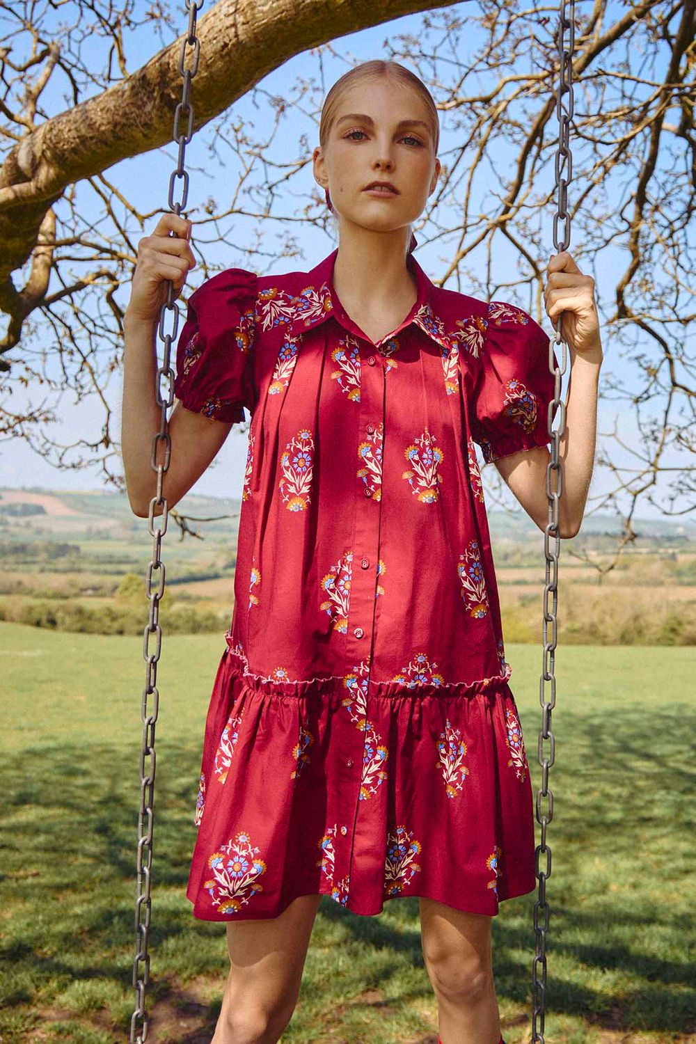 Hunter Bell Drifter Mini Dress in Mulberry Fleur