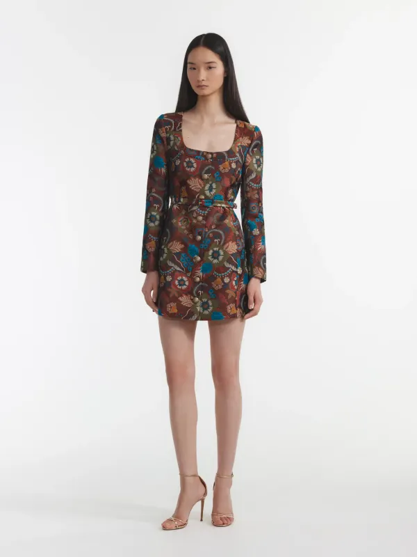 Saloni Natalya B Dress in Autumn Blooms