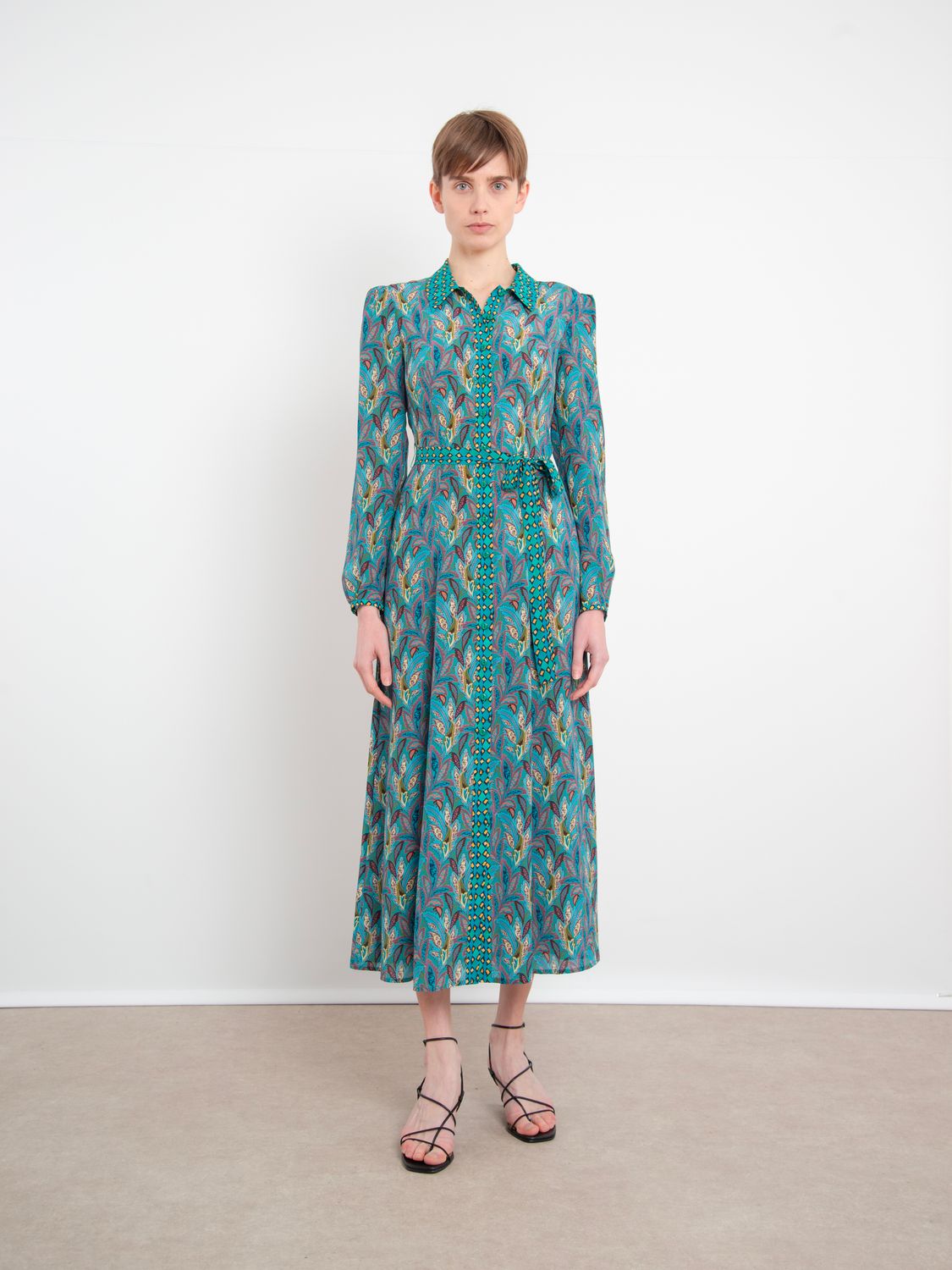 Saloni Vanessa B Dress in Caudex Turquoise