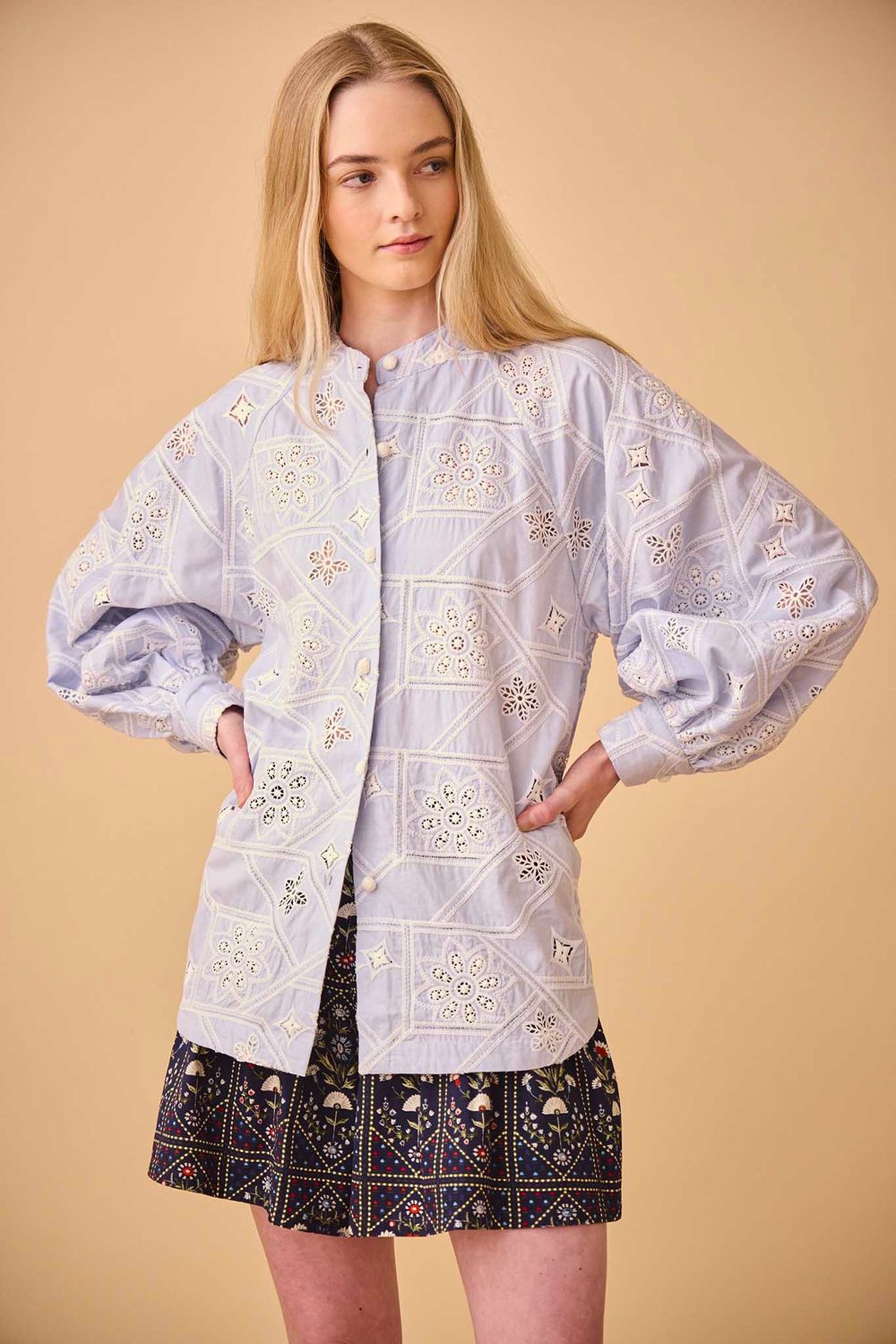 Hunter Bell Alma Shirt in Oxford Eyelet