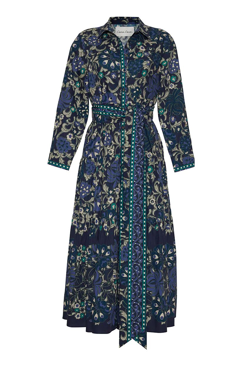 Cara Cara Lolita Dress in Blue Botaga Scarf