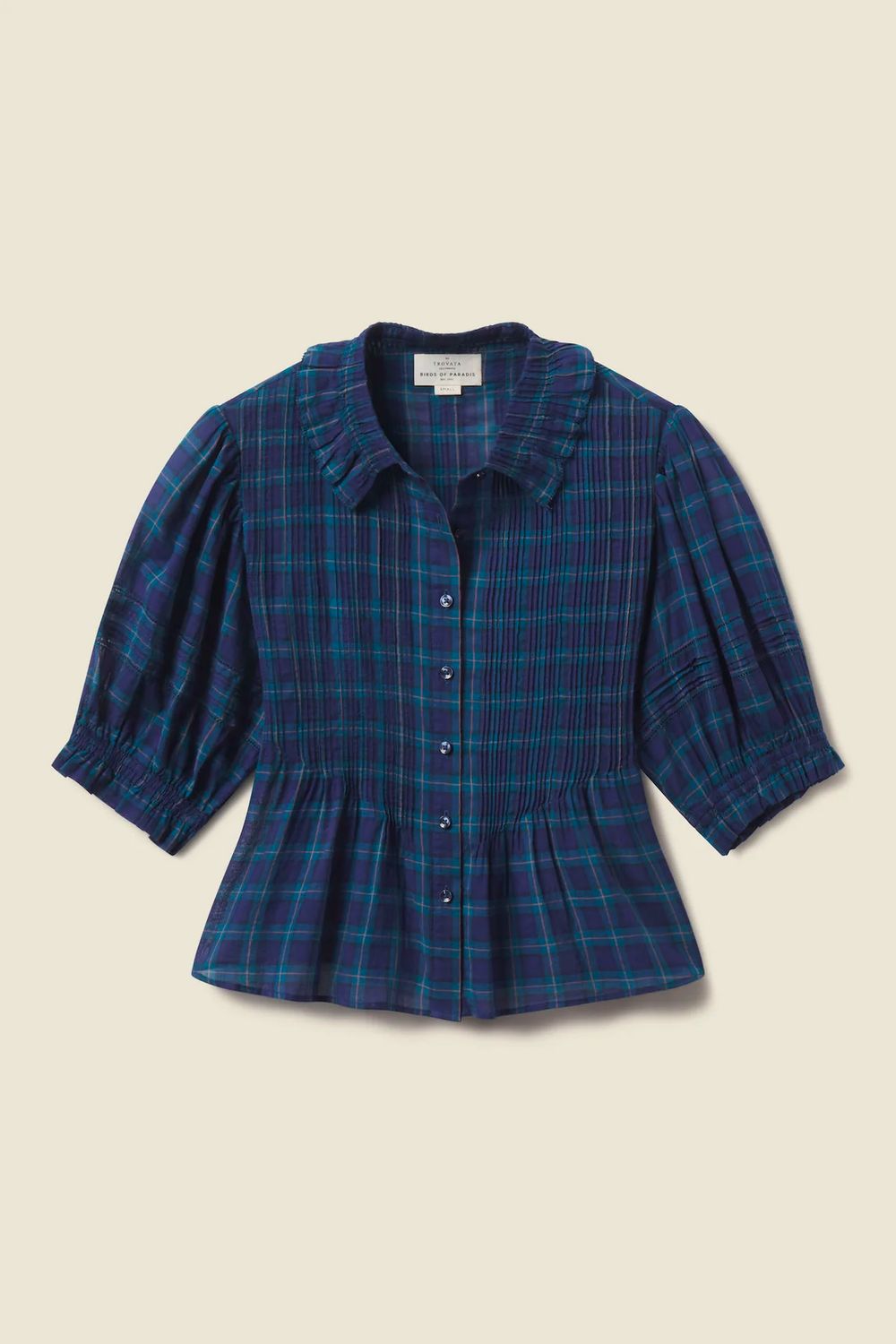 Trovata Jess Blouse in Oceanside Plaid